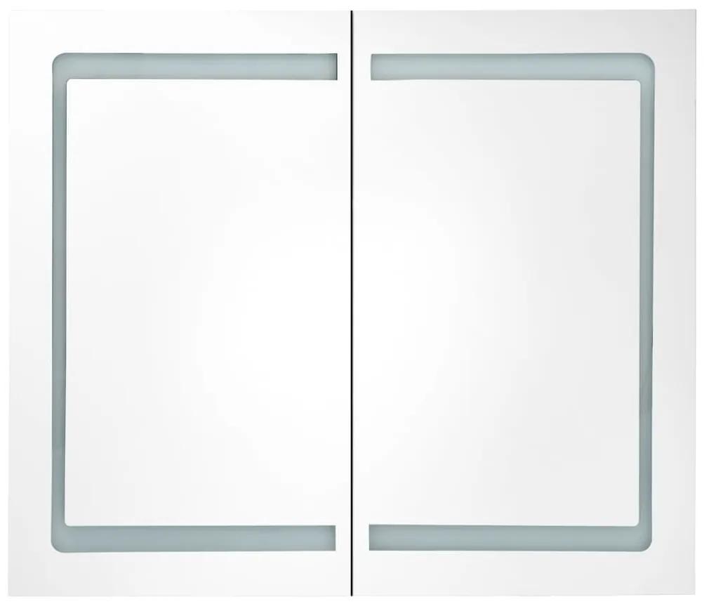 Ντουλάπι Μπάνιου με Καθρέφτη και LED Γκρι Σκυρ. 80x12x68 εκ. - Γκρι