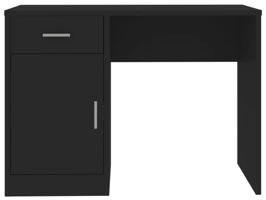 vidaXL Γραφείο με Συρτάρι &amp; Ντουλάπι Μαύρο 100x40x73 εκ. Επεξεργ. Ξύλο