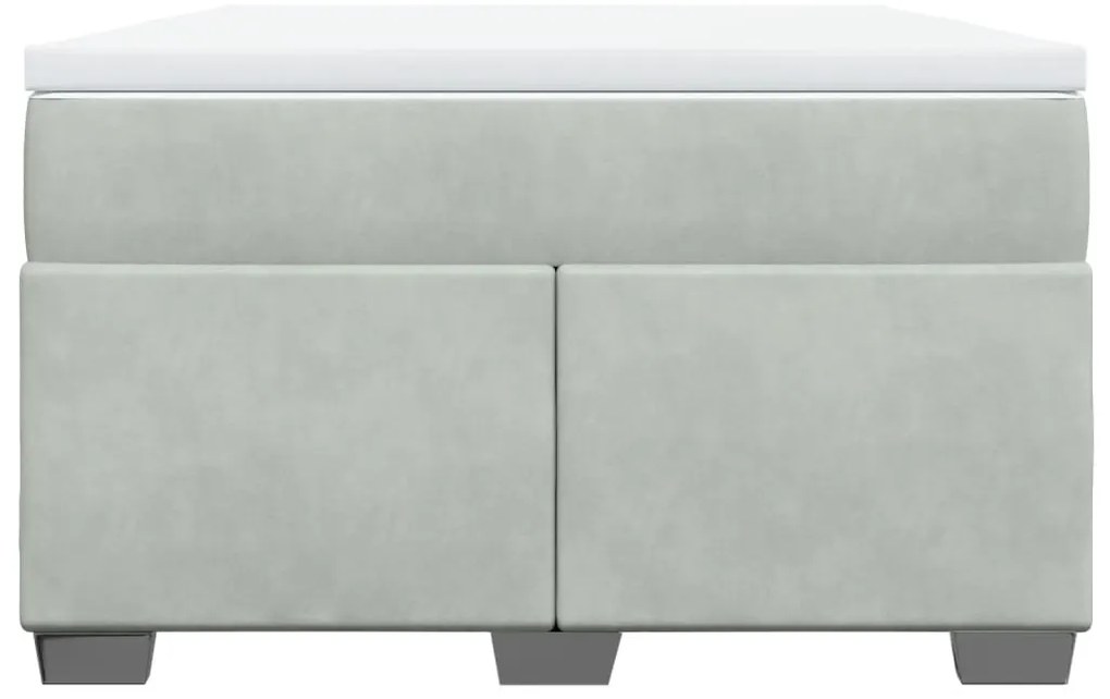 vidaXL Κρεβάτι Boxspring με Στρώμα Ανοιχτό Γκρι 120x190 εκ. Βελούδινο