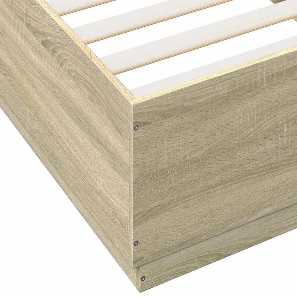 vidaXL Πλαίσιο Κρεβατιού Sonoma Δρυς 100x200 εκ. Επεξεργασμένο Ξύλο