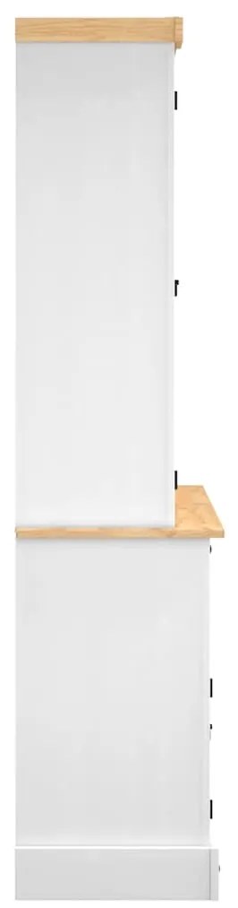 vidaXL Βιτρίνα Corona Λευκή 112 x 43 x 196 εκ. από Μασίφ Ξύλο Πεύκου