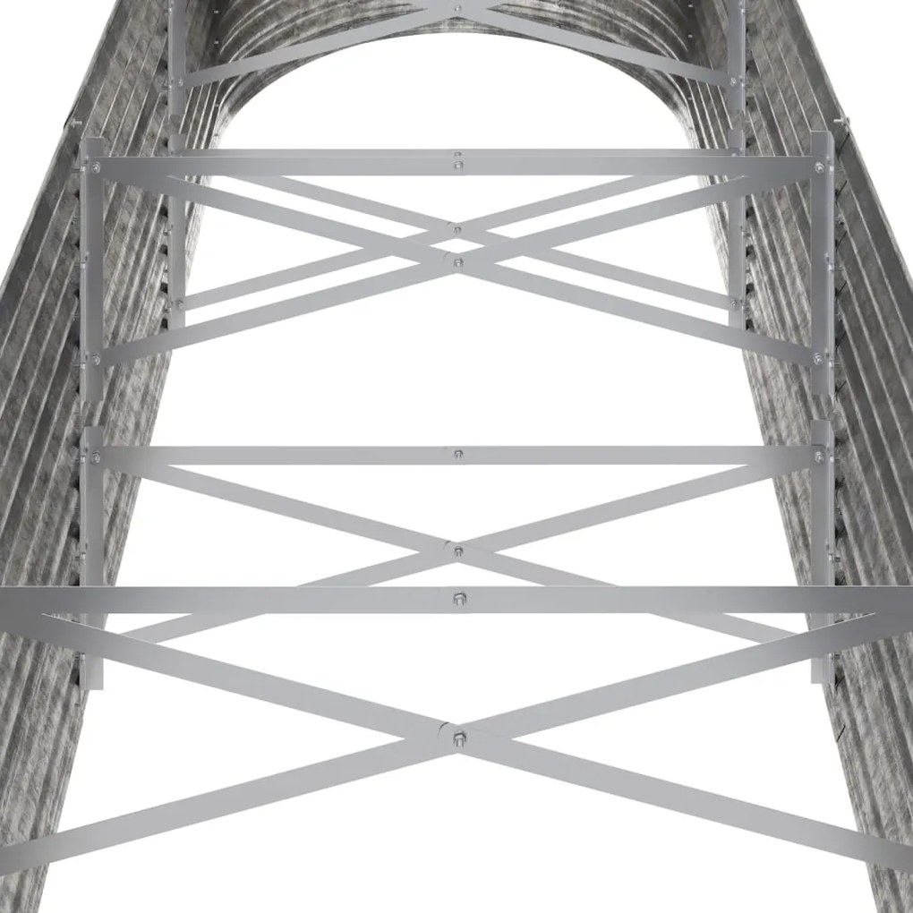 vidaXL Ζαρντινιέρα Ασημί 296x80x68 εκ. Γαλβανισμένος χάλυβας