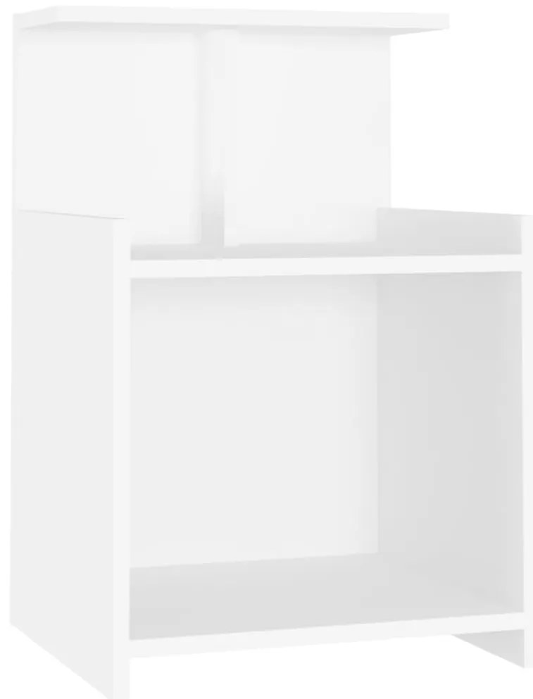 vidaXL Κομοδίνα 2 Τεμαχίων Λευκά 40 x 35 x 60 εκ. από Επεξ. Ξύλο