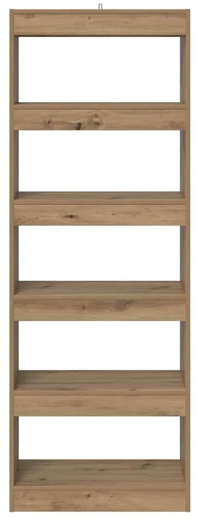 vidaXL Βιβλιοθήκη artisan δρυς 60 x 30 x 166 εκ Επεξεργασμένο ξύλο