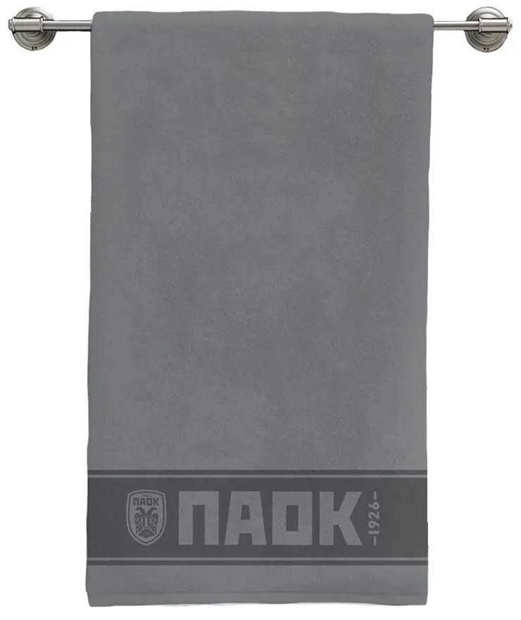 Πετσέτα PAOK Dark Grey Vesta Home Body 70x140cm 100% Βαμβάκι