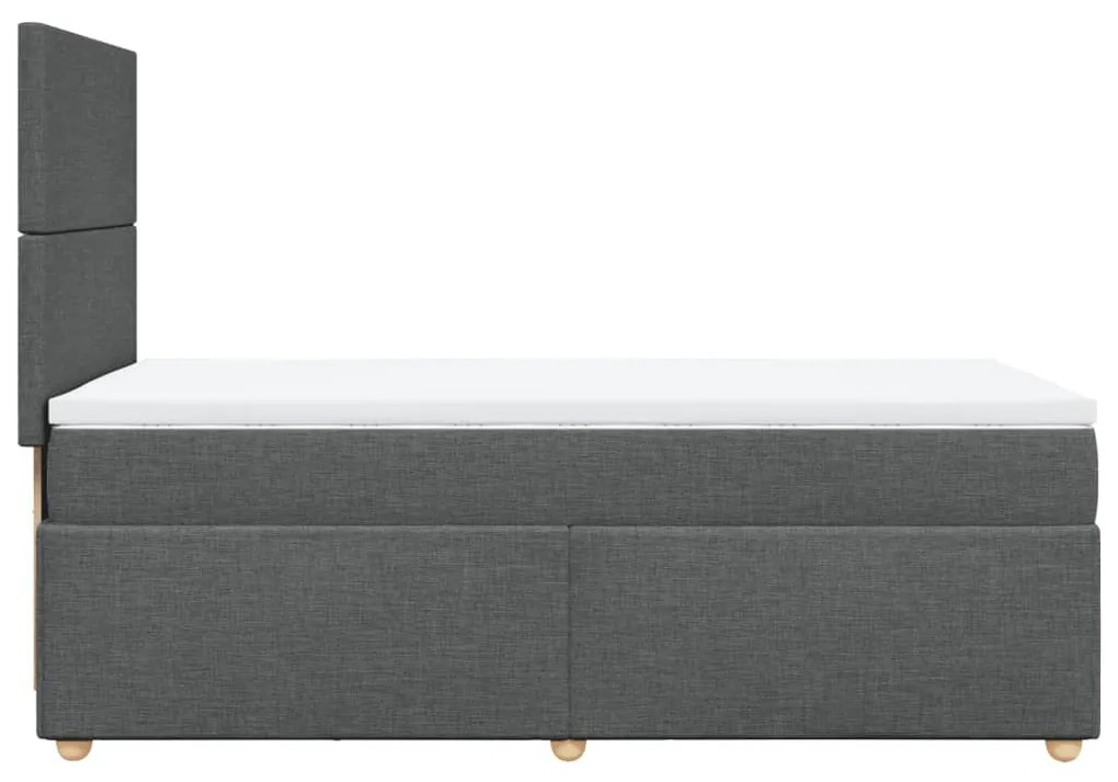 ΚΡΕΒΑΤΙ BOXSPRING ΜΕ ΣΤΡΩΜΑ ΣΚΟΥΡΟ ΓΚΡΙ 90X190 ΕΚ. ΥΦΑΣΜΑΤΙΝΟ 3291129