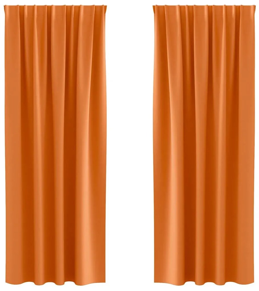 vidaXL Κουρτίνες 2 pcs Φωτεινό Πορτοκάλι 260x140εκ. Πολυεστέρας