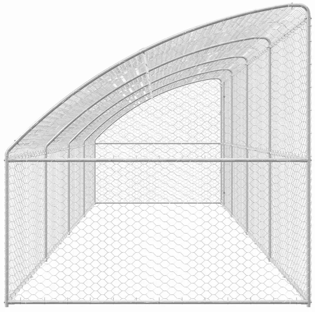 vidaXL Κλουβί Σκύλου με αποθήκευση 4 pcs Ασημί 8 x 2 x 2 m Ατσάλι