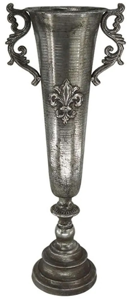 Βάζο Μεταλλικό Αντικέ 15-00-18919 57,5cm Silver Marhome Metal