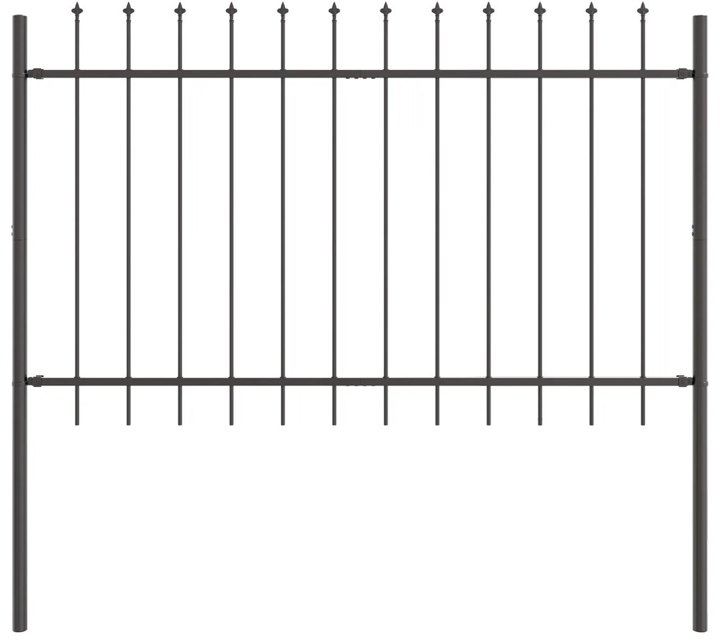 vidaXL Φράχτης Κήπου  με Ακίδες - Γκρι, 6.8 x 1.2 μ, Χάλυβας