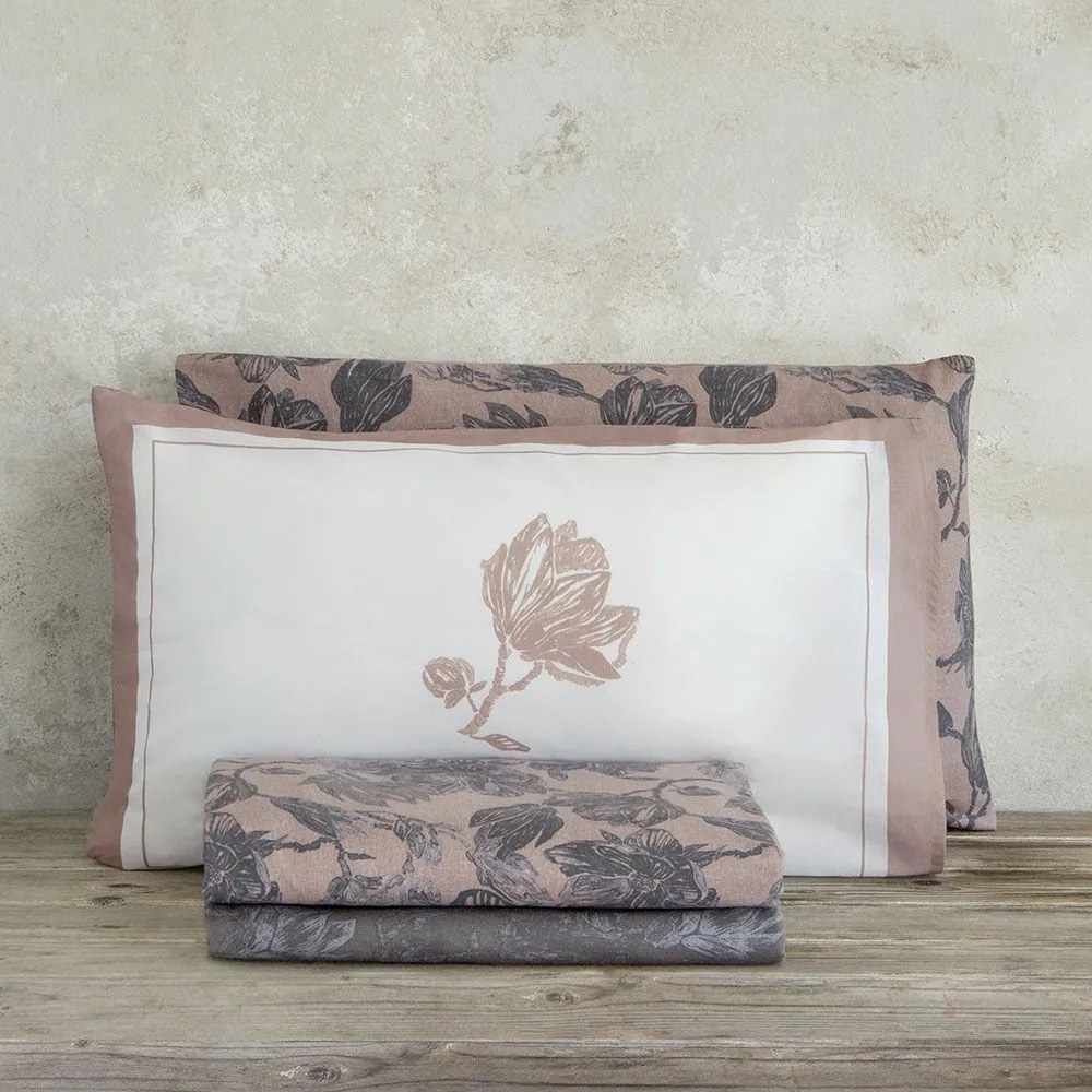 Μαξιλαροθήκες Pristine (Σετ 2τμχ) Grey-Brown Nima 52X72 100% Cotton Flannel