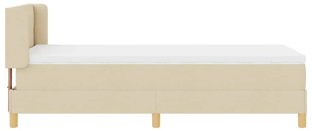 vidaXL Κρεβάτι με Ελατήρια με στρώμα Κρεμ 90 x 190 cm ύφασμα