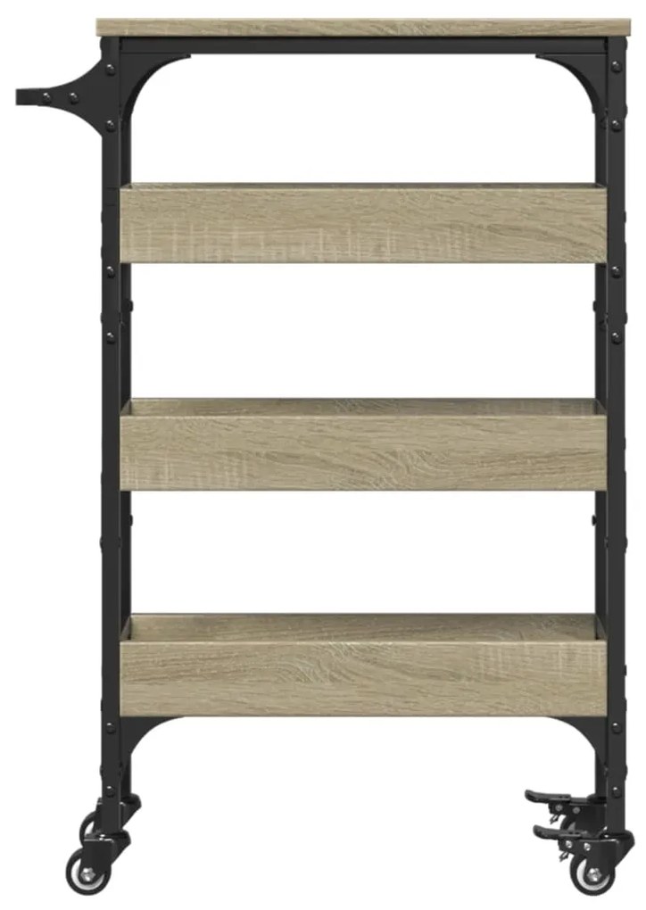 vidaXL Τρόλεϊ Κουζίνας Sonoma Δρυς 53x20x76 εκ. Επεξεργασμένο Ξύλο