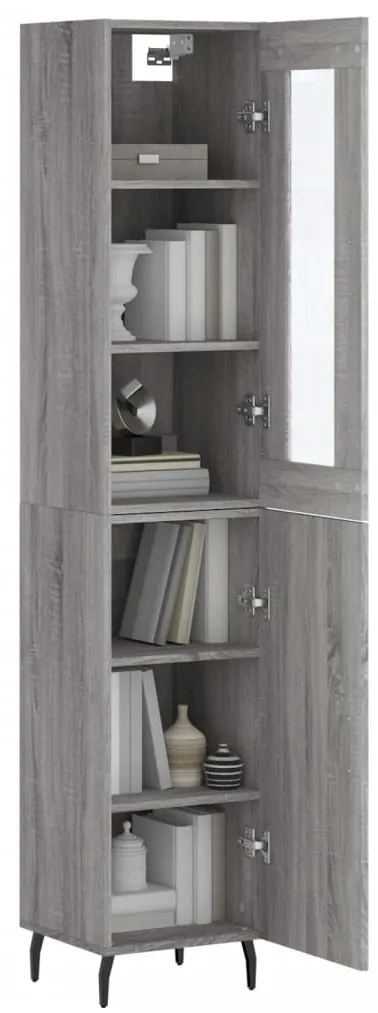vidaXL Μπουφές Sonoma Γκρι 34,5 x 34 x 180 εκ. από Επεξεργασμένο Ξύλο