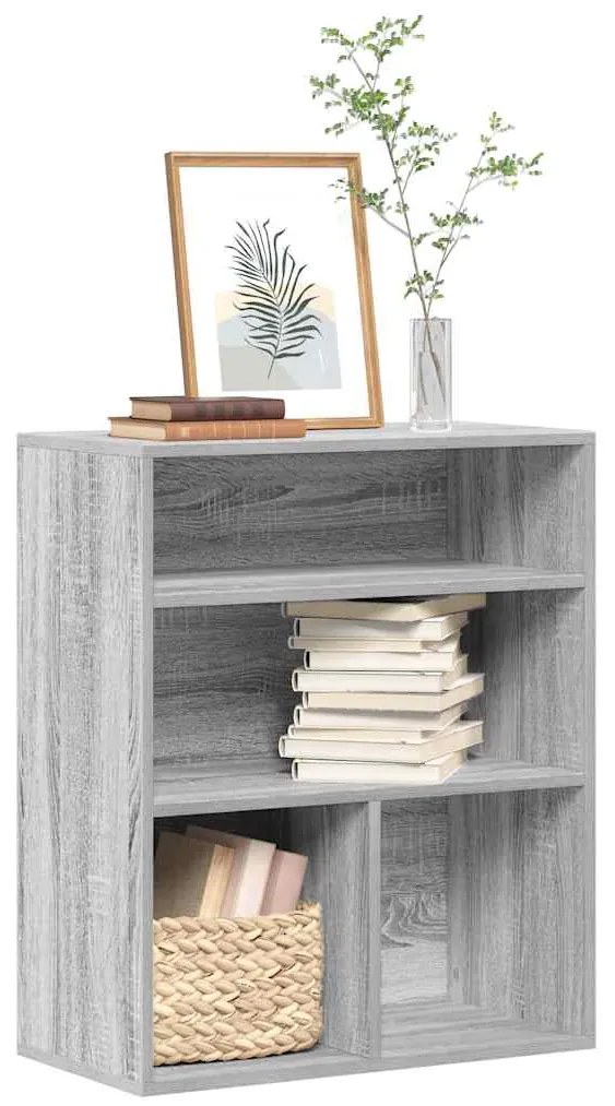 vidaXL Βιβλιοθήκη Γκρι Sonoma 60x30x71,5 εκ. από Επεξεργασμένο Ξύλο