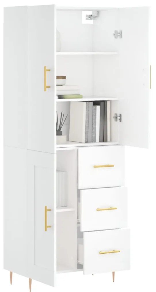 vidaXL Ντουλάπι Λευκό 69,5x34x180 εκ. από Επεξεργασμένο Ξύλο