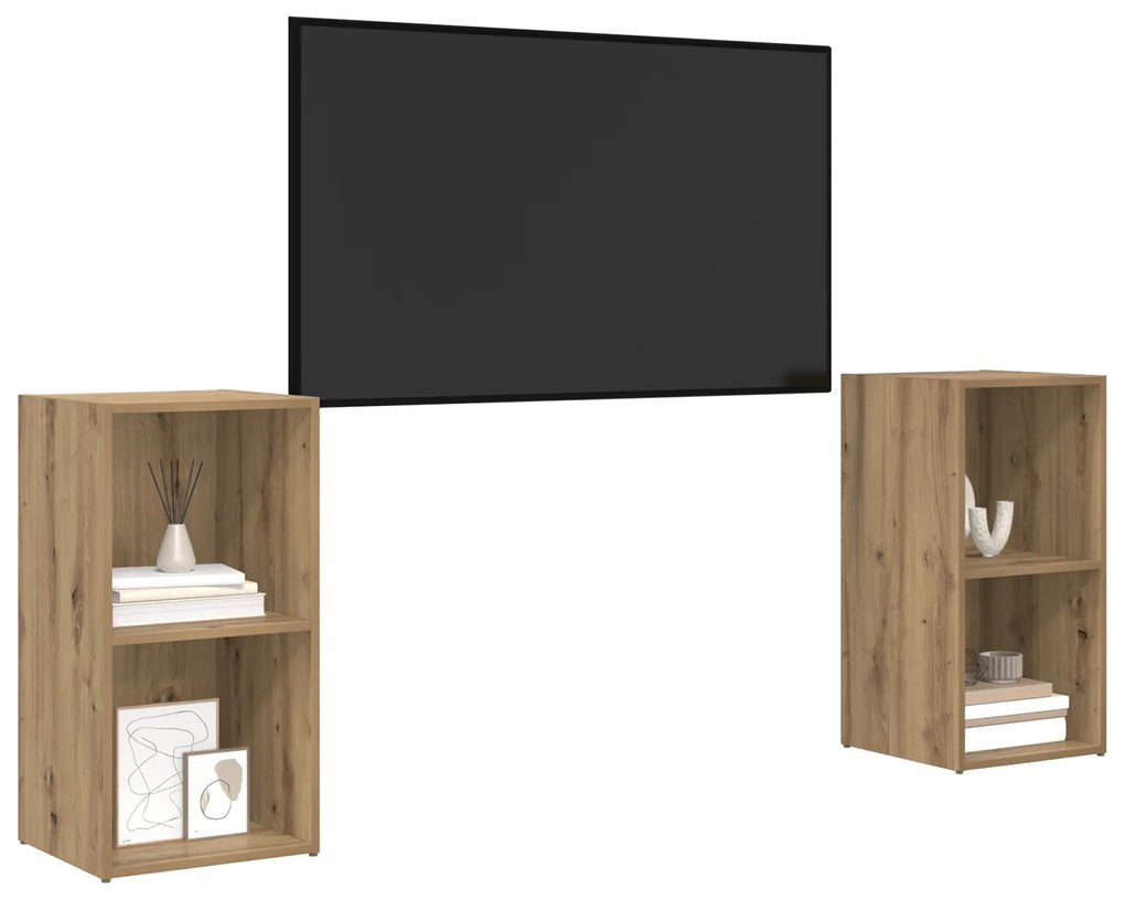 vidaXL Σετ επίπλου τηλεόρασης 2 pcs artisan δρυς 72 x 35 x 36.5 cm