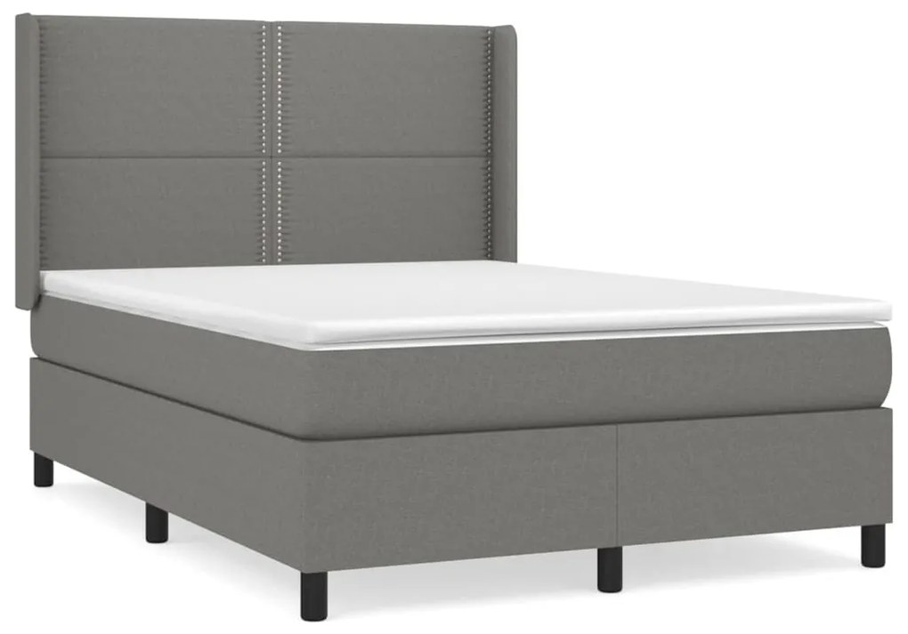 ΚΡΕΒΑΤΙ BOXSPRING ΜΕ ΣΤΡΩΜΑ ΣΚΟΥΡΟ ΓΚΡΙ 140X200 ΕΚ ΥΦΑΣΜΑΤΙΝΟ 3131354