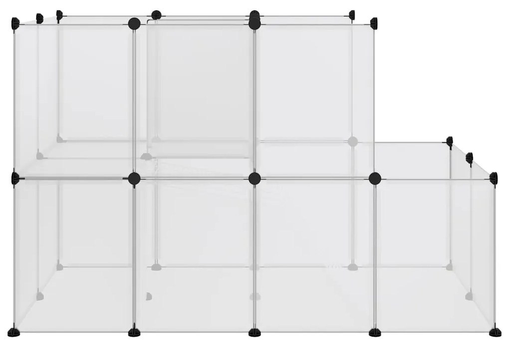 vidaXL Κλουβί Μικρών Ζώων Διαφανές 142x74x93 εκ. Πολυπροπυλένιο&amp;Ατσάλι
