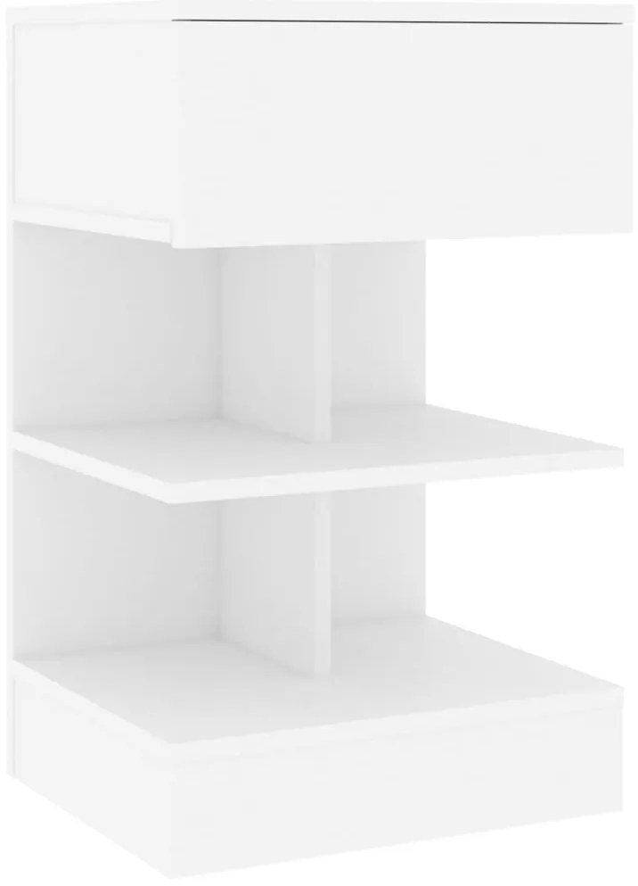 vidaXL Κομοδίνο Λευκό 40 x 35 x 65 εκ. από Επεξ. Ξύλο