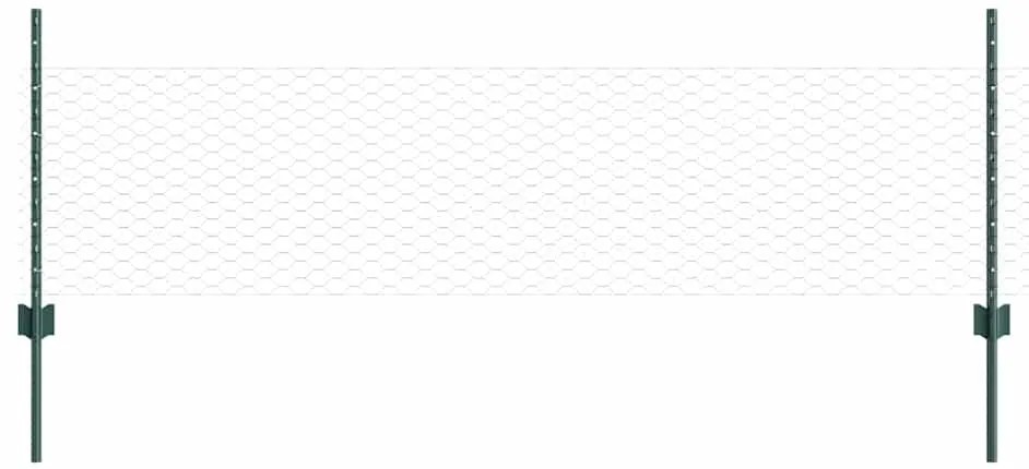 vidaXL Στηλοί Φράχτη 5 τεμ U-Channel Πράσινοι 80 εκ Χάλυβας