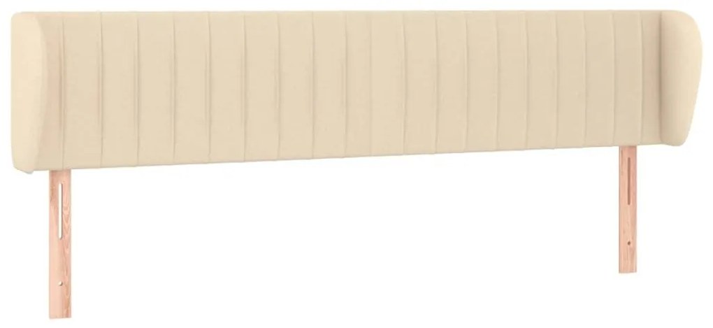 Κεφαλάρι με Πτερύγια Κρεμ 163x23x78/88 εκ. Υφασμάτινο - Κρεμ