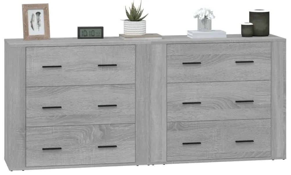 vidaXL Ντουλάπι 2 τεμ. Γκρι Sonoma από Επεξεργασμένο Ξύλο