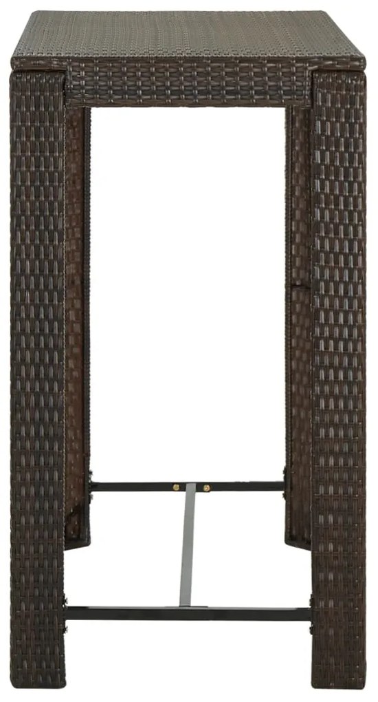 vidaXL Τραπέζι Μπαρ Κήπου Καφέ 100x60,5x110,5 εκ. από Συνθετικό Ρατάν