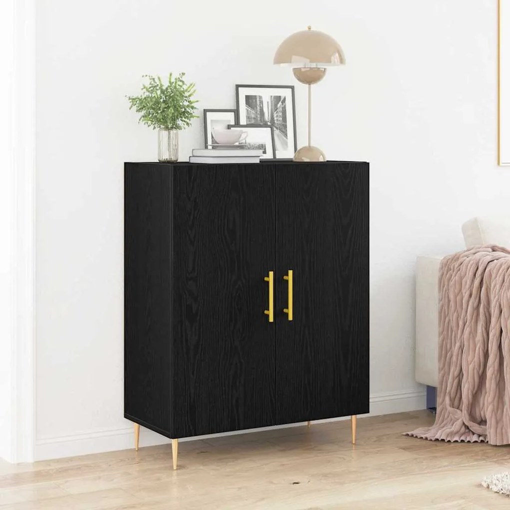 vidaXL Μπουφές Μαύρη δρυς 69.5 x 34 x 90 εκ. Επεξεργασμένο ξύλο