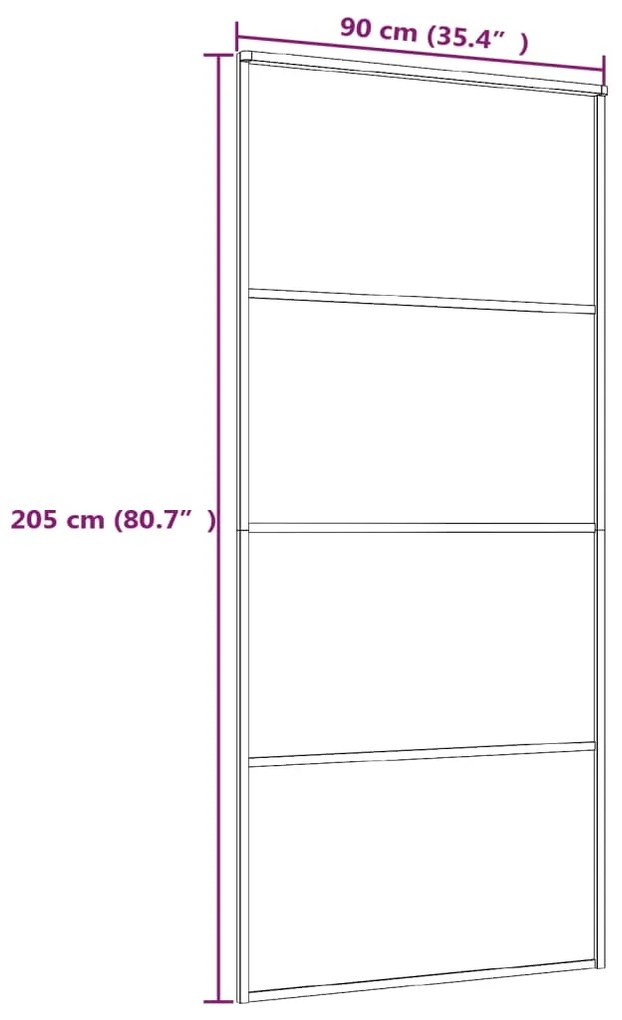 ΣΥΡΟΜΕΝΗ ΠΟΡΤΑ ΛΕΥΚΗ 90 X 205 ΕΚ. ΑΠΟ ΓΥΑΛΙ ESG / ΑΛΟΥΜΙΝΙΟ 151660