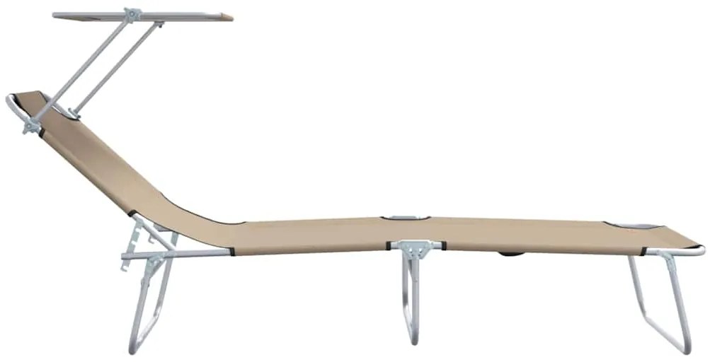 vidaXL Ξαπλώστρα 2-πρόσωπο 2 pcs Taupe 58 x 188 x 77 εκ. ύφασμα