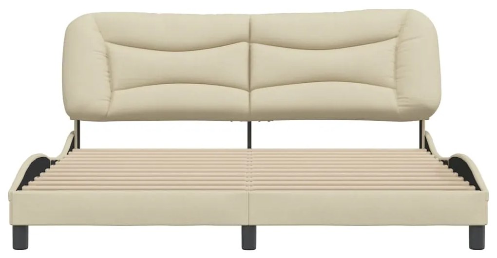 vidaXL Σκελετός Κρεβατιού Χωρίς Στρώμα Hvar Κρεμ 180x200 εκ. Υφασμάτινο