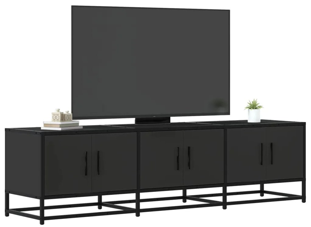vidaXL Έπιπλο Τηλεόρασης Μαύρο 150x35x41 εκ. Επεξεργ. Ξύλο / Μέταλλο