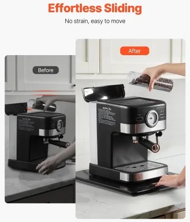 VEVOR Appliance Slider 16 x 12 in Sliding Tray for Coffee Maker Black