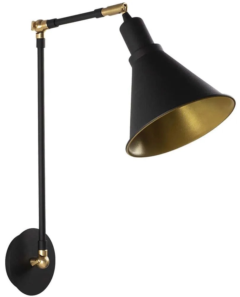 Φωτιστικό Τοίχου - Απλίκα Berceste 525NOR3156 Φ20x56cm E27 40W Black-Gold Opviq