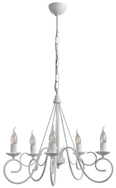 Κρεμαστό Φωτιστικό Οροφής 5xE14 IP20 1463-1/5 Arkolight-1463-1/5-Λευκό 1463-1/5