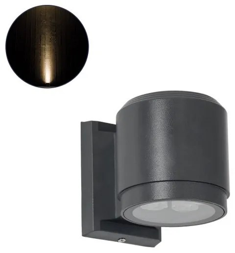 Απλίκα Φωτιστικό Τοίχου LED 12W IP67 Θερμό 2700K Ανθρακί WALLLIGHT-SONA 90481 Globostar-90481-Ανθρακί 90481
