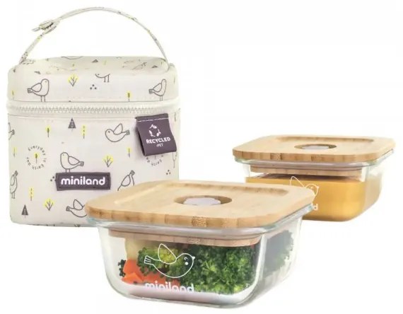 ΣΕΤ 2 ΔΟΧΕΙΩΝ Miniland PACK-2-GO ECOSQUARE CHICK
