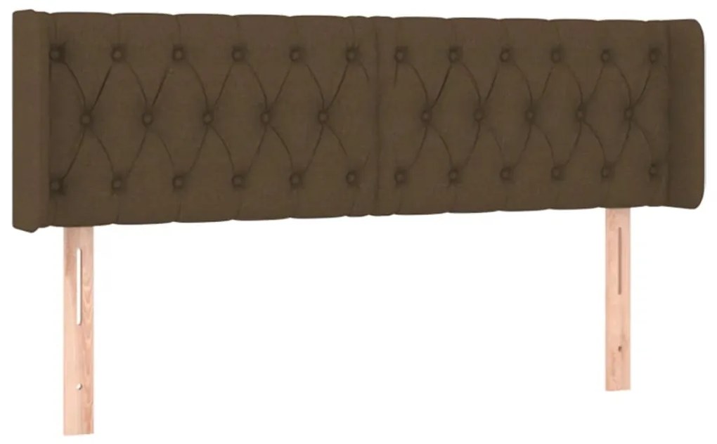 vidaXL Κεφαλάρι Κρεβατιού LED Σκούρο Καφέ 163x16x78/88 εκ. Υφασμάτινο