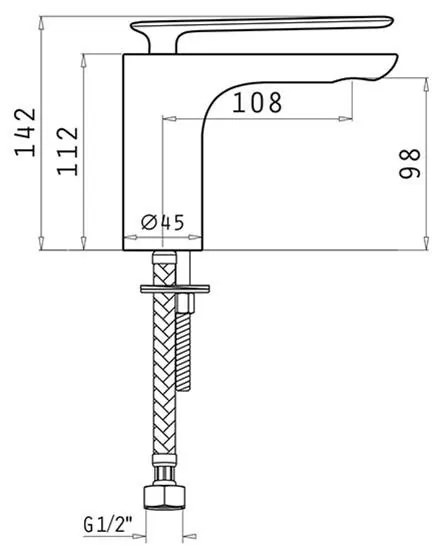 Μπαταρία νιπτήρα Ermosa Χρωμέ 4.5x11x14.2 εκ.