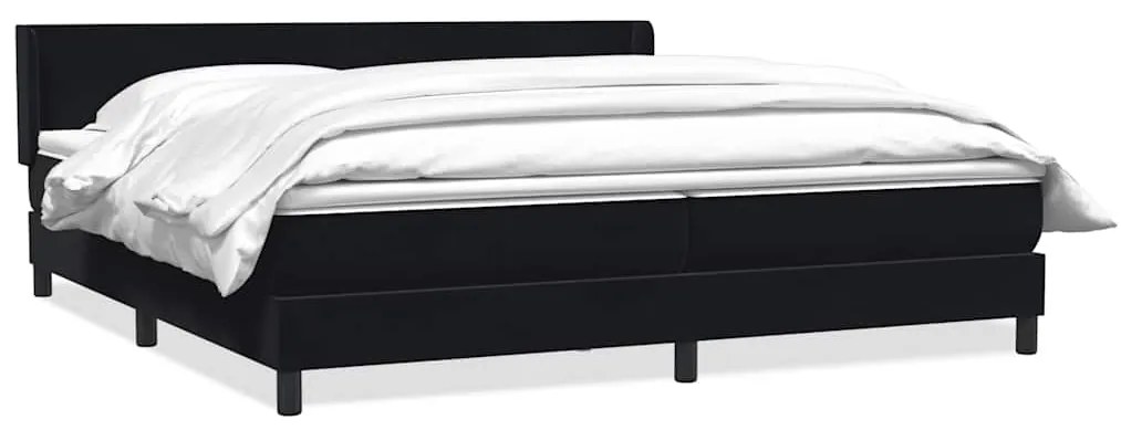 vidaXL Box Spring Κρεβάτι με στρώμα Μαύρο 200x220 cm Βελούδινο