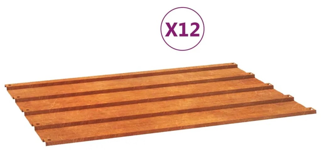 vidaXL Πάνελ Οροφής 12 τεμ. Σκουριασμ. 60x44εκ Ατσάλι Σκληρ. στον Αέρα