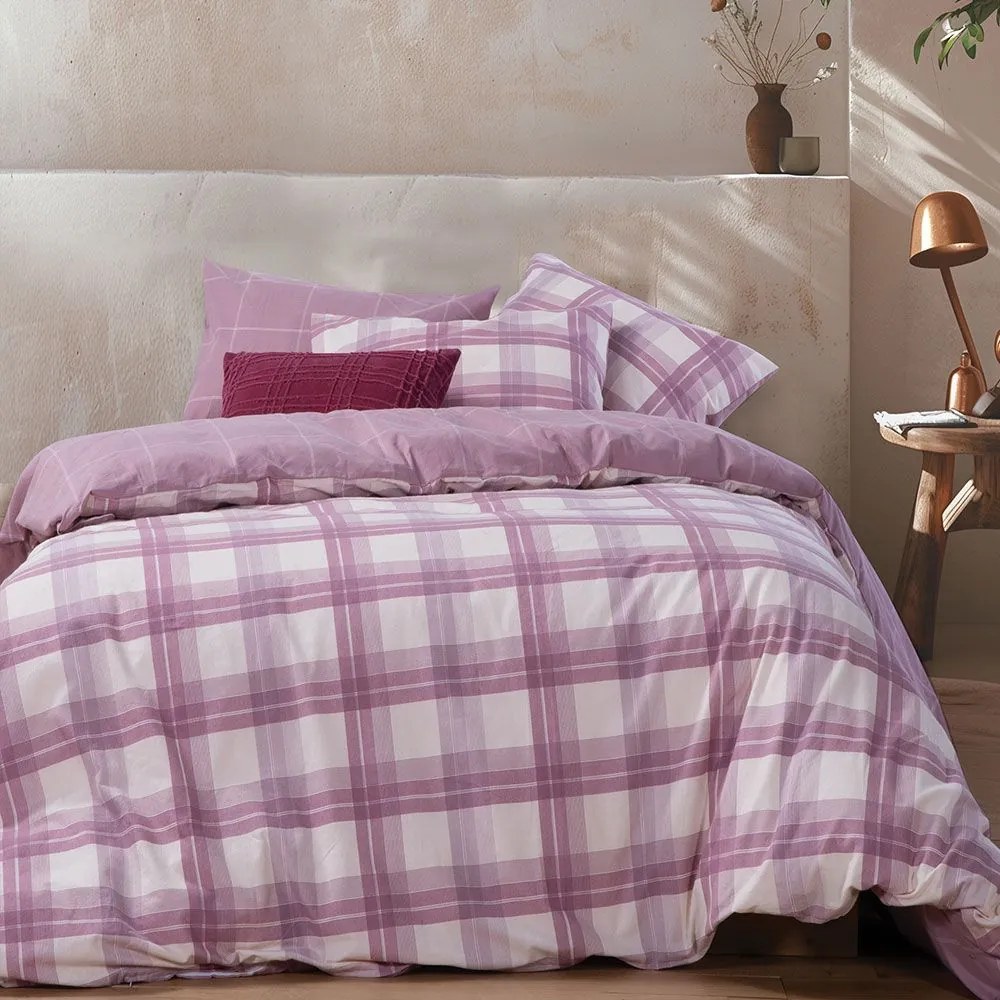Παπλωματοθήκη Φανελένια Charlie (Σετ 2τμχ) Rose Nef-Nef Homeware Μονό 160x230cm 100% Βαμβακερή Φανέλα