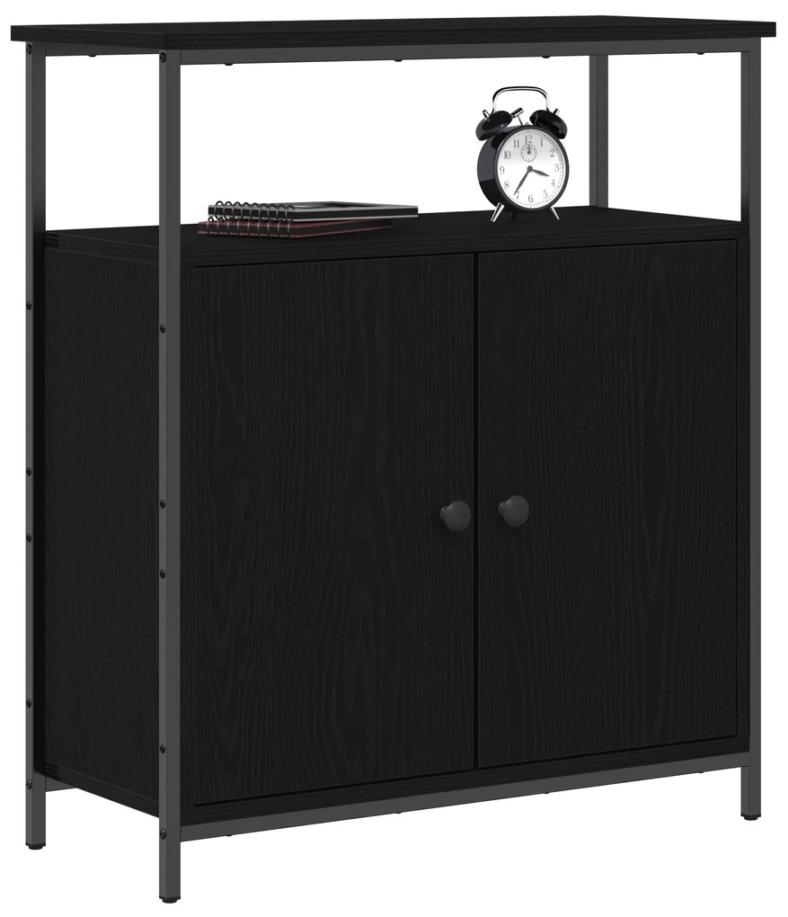 vidaXL Μπουφές Μαύρο Δρυς 70x30x80 εκ από Κατασκευασμένο Ξύλο