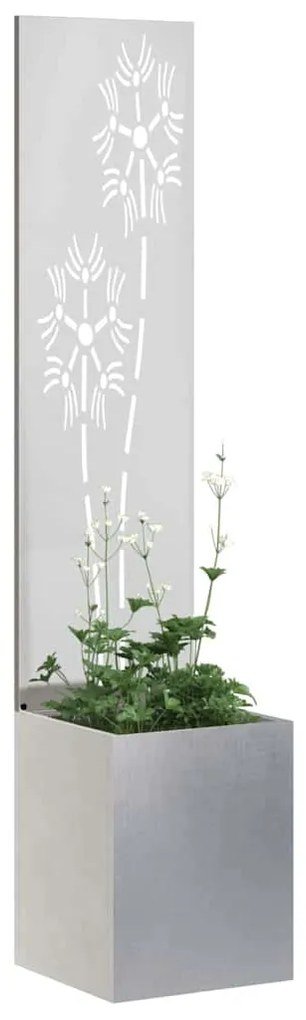 vidaXL Οθόνη Ιδιωτικότητας Κήπου Ασημί 32 x 140 εκ. Ανοξείδωτο ατσάλι