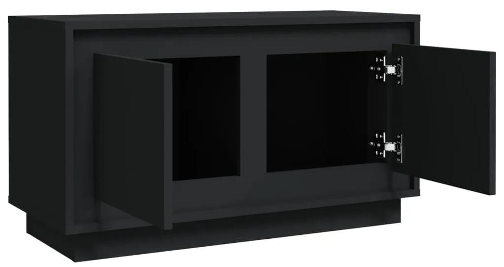 Έπιπλο Τηλεόρασης Μαύρο 80 x 35 x 45 εκ. από Επεξεργασμένο Ξύλο - Μαύρο