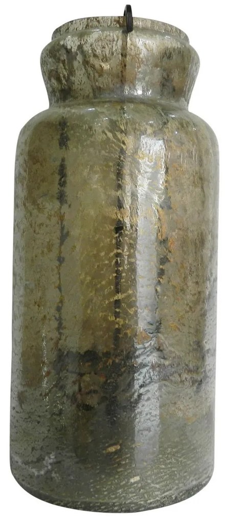 Artekko Rica Πράσινο Γυάλινο Κηροπήγιο (22.9x22.9x48.3)cm Artekko 76509-BROW-DS