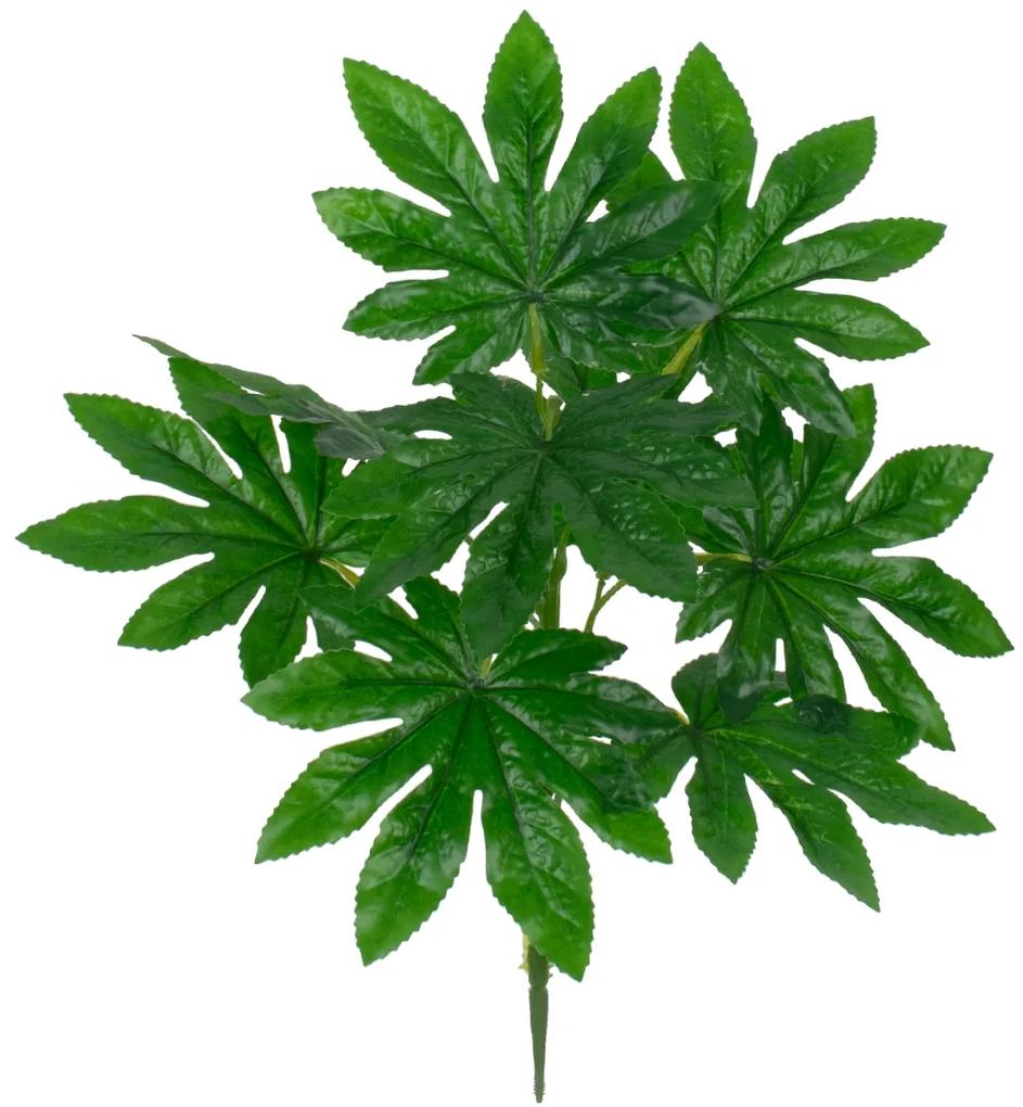 FATSIA 78283 Τεχνητό Φυτό Φάτσια - Μπουκέτο Διακοσμητικών Φυτών - Κλαδιών με Φύλλωμα Πράσινο Υ36cm