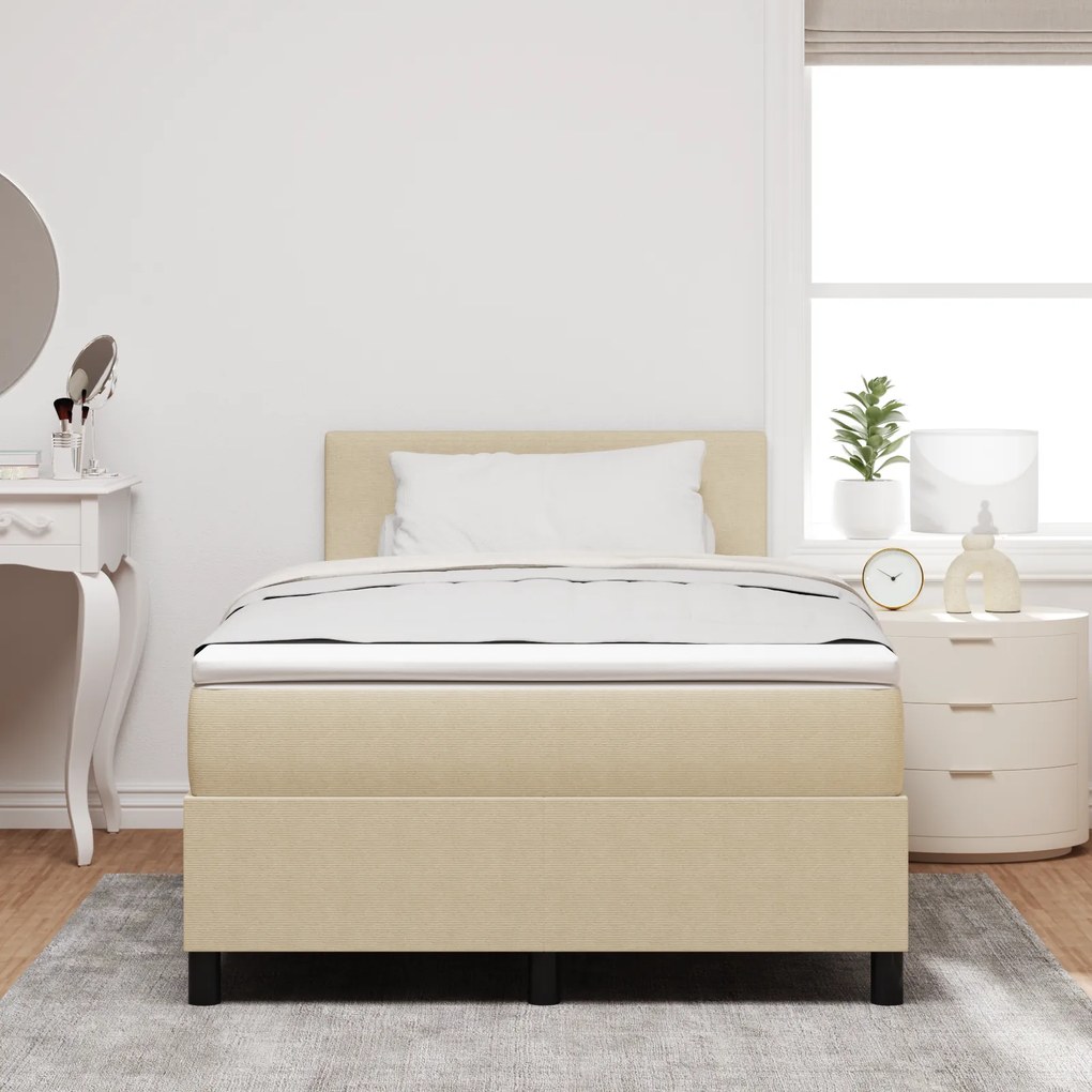 vidaXL Κρεβάτι Box Spring με Στρώμα Γαλάζιο Γκρι 120x200 εκ. Ύφασμα βελούδου