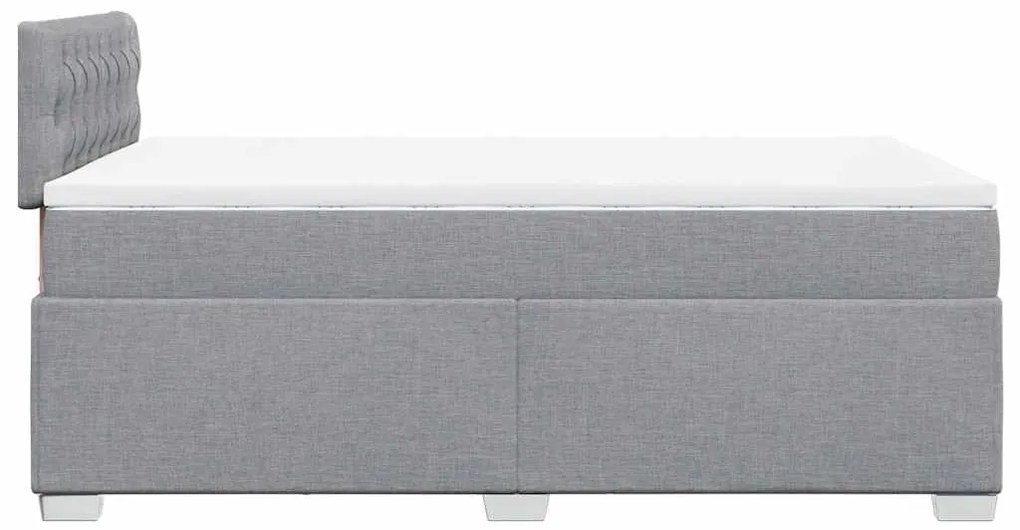 vidaXL Κρεβάτι Boxspring με Στρώμα Ανοιχτό Γκρι 120x190 εκ. Υφασμάτινο